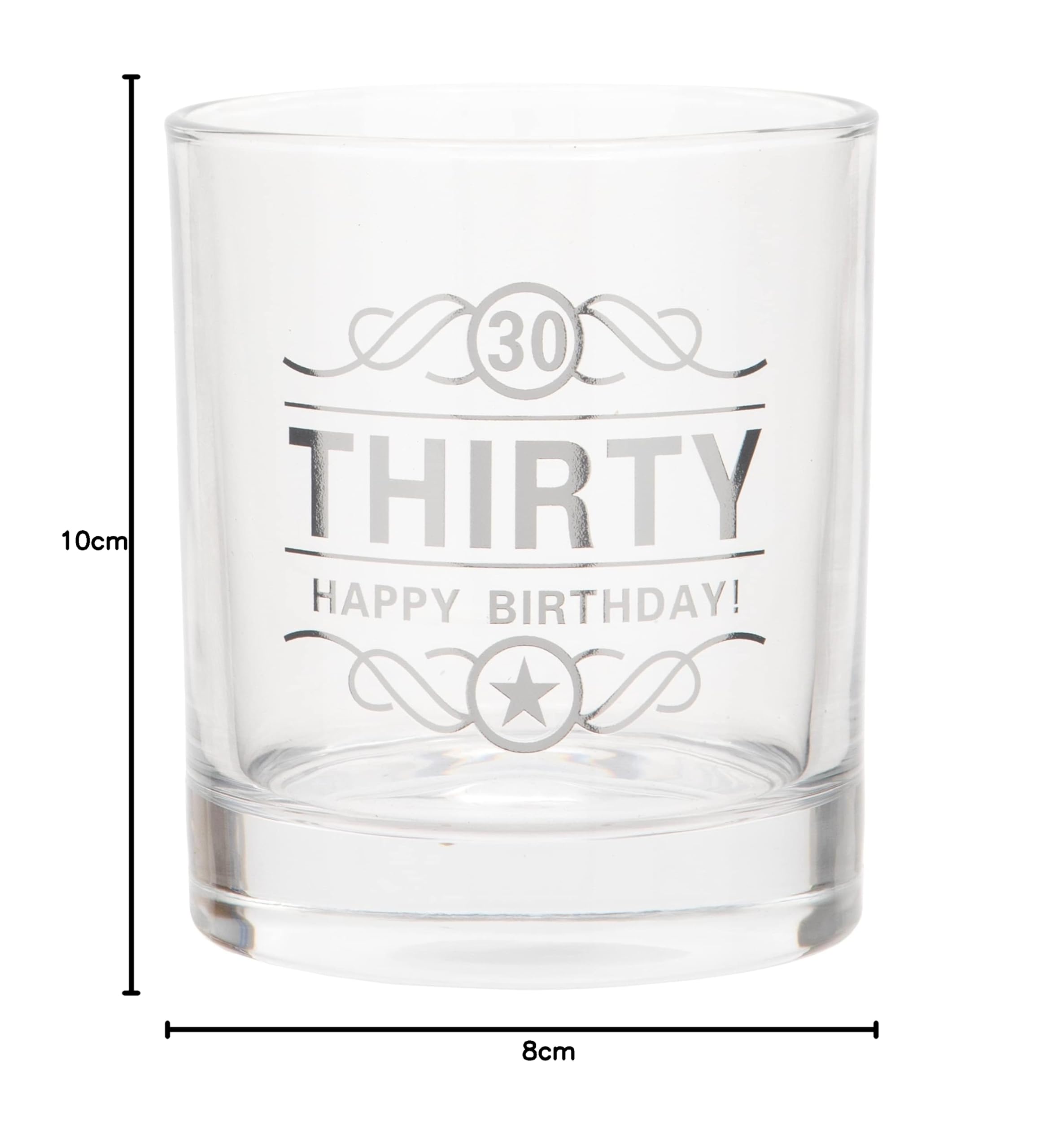 Maturi 30th Birthday Spirit Glass 'Thirty Happy Birthday!', 350 ml, pudełko prezentowe