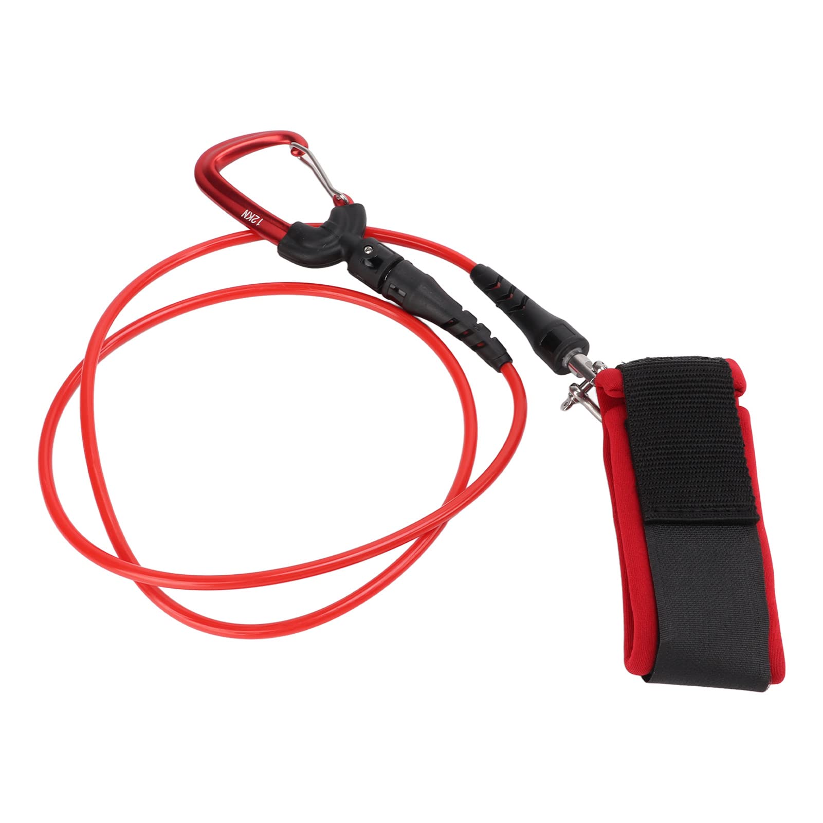 plplaaoo Freediving Cordino di sicurezza per immersioni subacquee con moschettone per sport subacquei, allenamento freediving e competizioni in acque profonde, in acciaio inox, 142 g