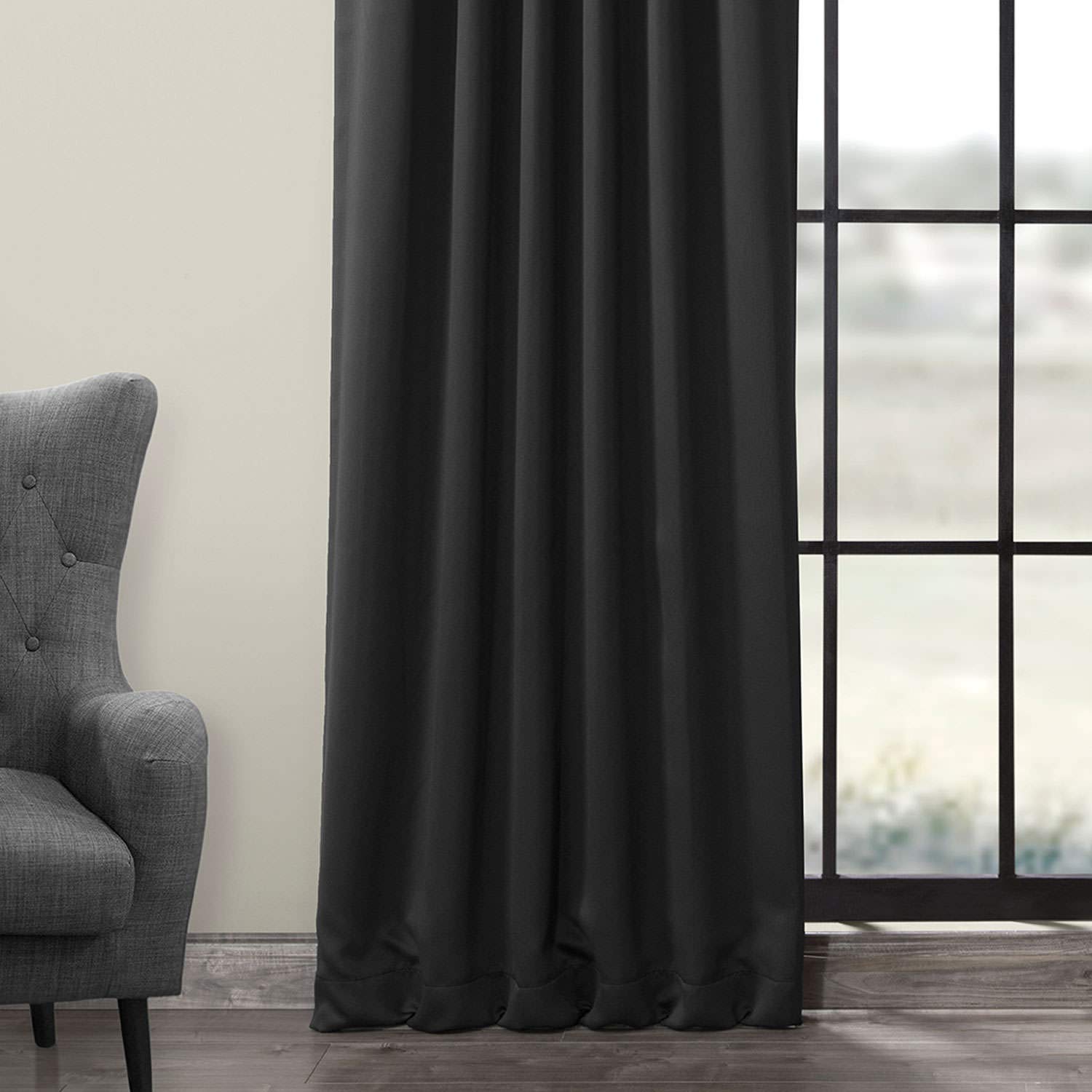 HPD Half Price Drapes Darkening Curtains 108 Inches Long for Bedroom & Living Room (1 Panel), 50 X 108, Jet Black - Image 4