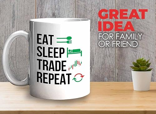 Miniatura 2 de Bubble Hugs Taza de café Comerciante de acciones - Comer dormir Repetir comercio - Comerciantes del mercado de valores Corredores Asesor financiero