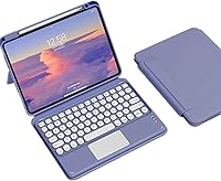 Vista 16 de iPad Air Air2 iPad 5ª 6ª generación 9.7 pulgadas iPad 5 iPad 6 Funda con teclado Touchpad horizontal/vertical Soporte magnético desmontable BT
