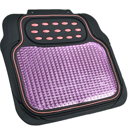 Bdk Metallic Rubber Floor Mats For Car Suv & Truck - Semi Trimmable, 2 Tone Color Heavy Duty Protection(Pink/Black) - Mt614Pkamw1 #TOP2
