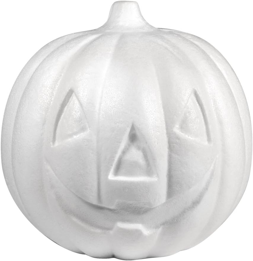 Rayher Styrofoam-Pumpkin, White, 25 x 24.3 x 24.3 cm