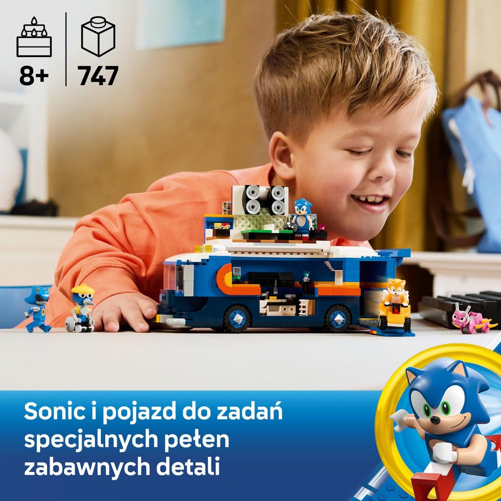 LEGO Sonic the Hedgehog Sonic i pojazd do zadań specjalnych 77006 | Pojazd i 5 postaci, zabawka dla 8-latka, prezent dla fana Sonika, zestaw klocków konstrukcyjnych dla dzieci, 747 elementów