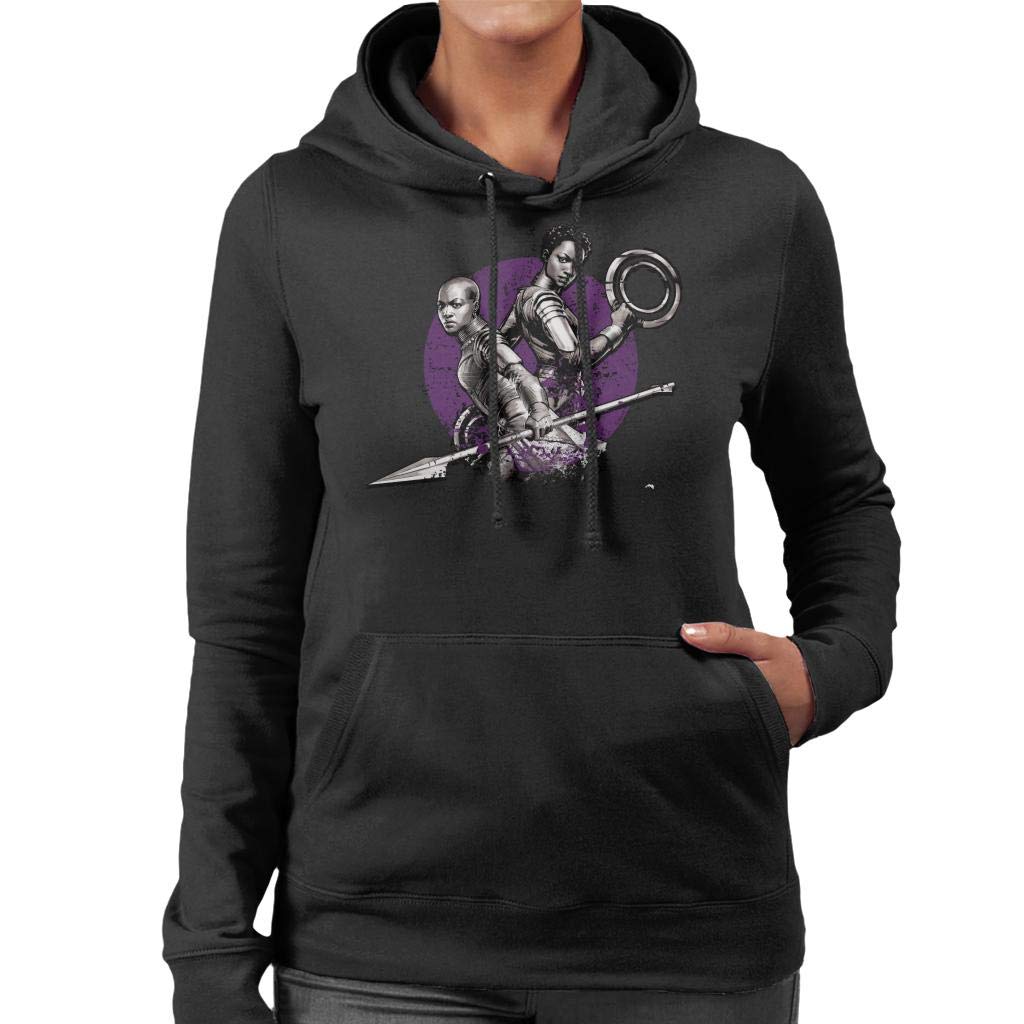 MARVEL Black Panther Nakia and Okoye Purple Sun Women's Hooded Sweatshirt