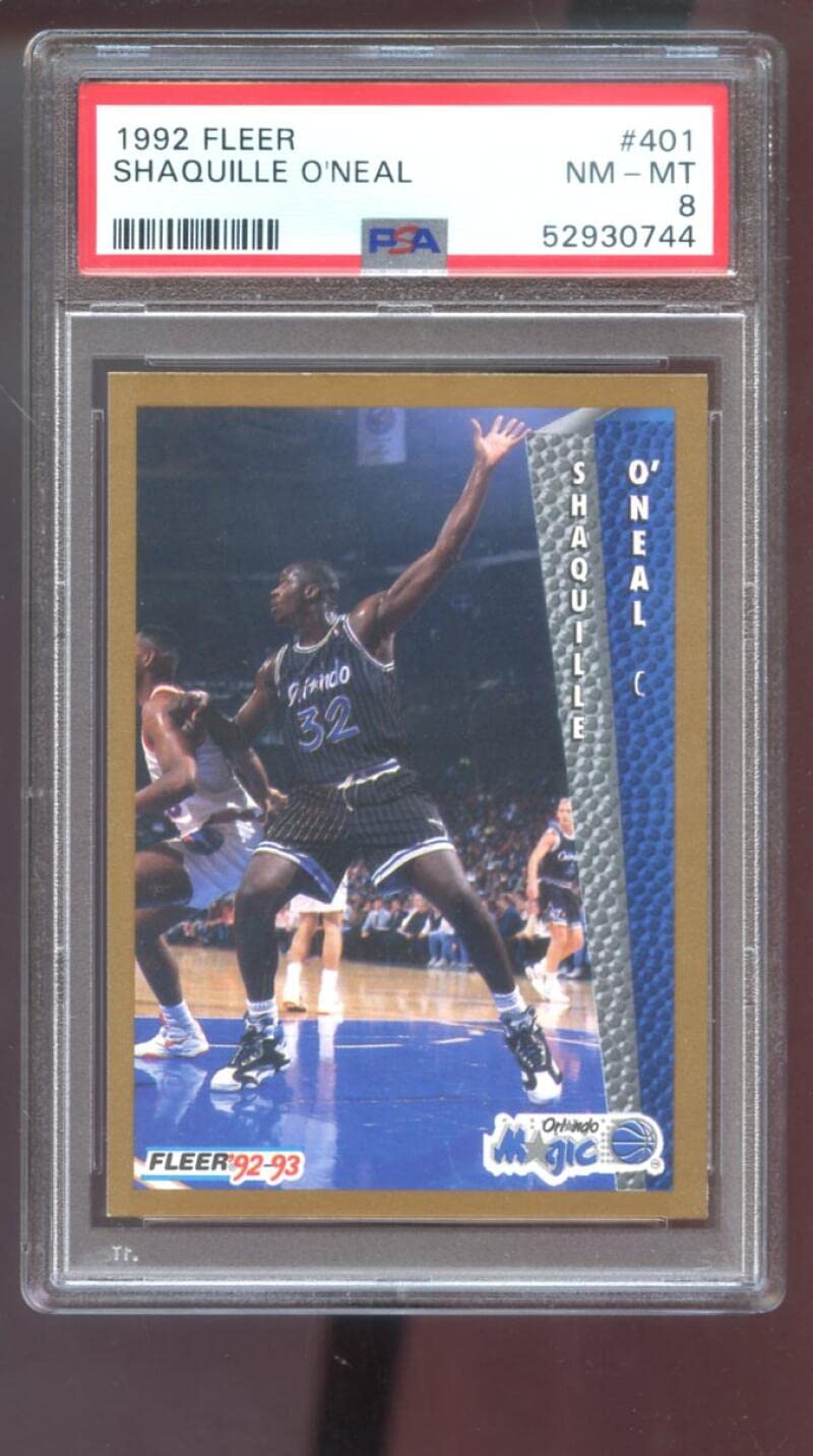 Amazon.com: 1992-93 Fleer #401 Shaquille O'Neal ROOKIE RC PSA 8 Graded  Basketball Card NBA 1992 1993 Shaq ONeal : Collectibles & Fine Art