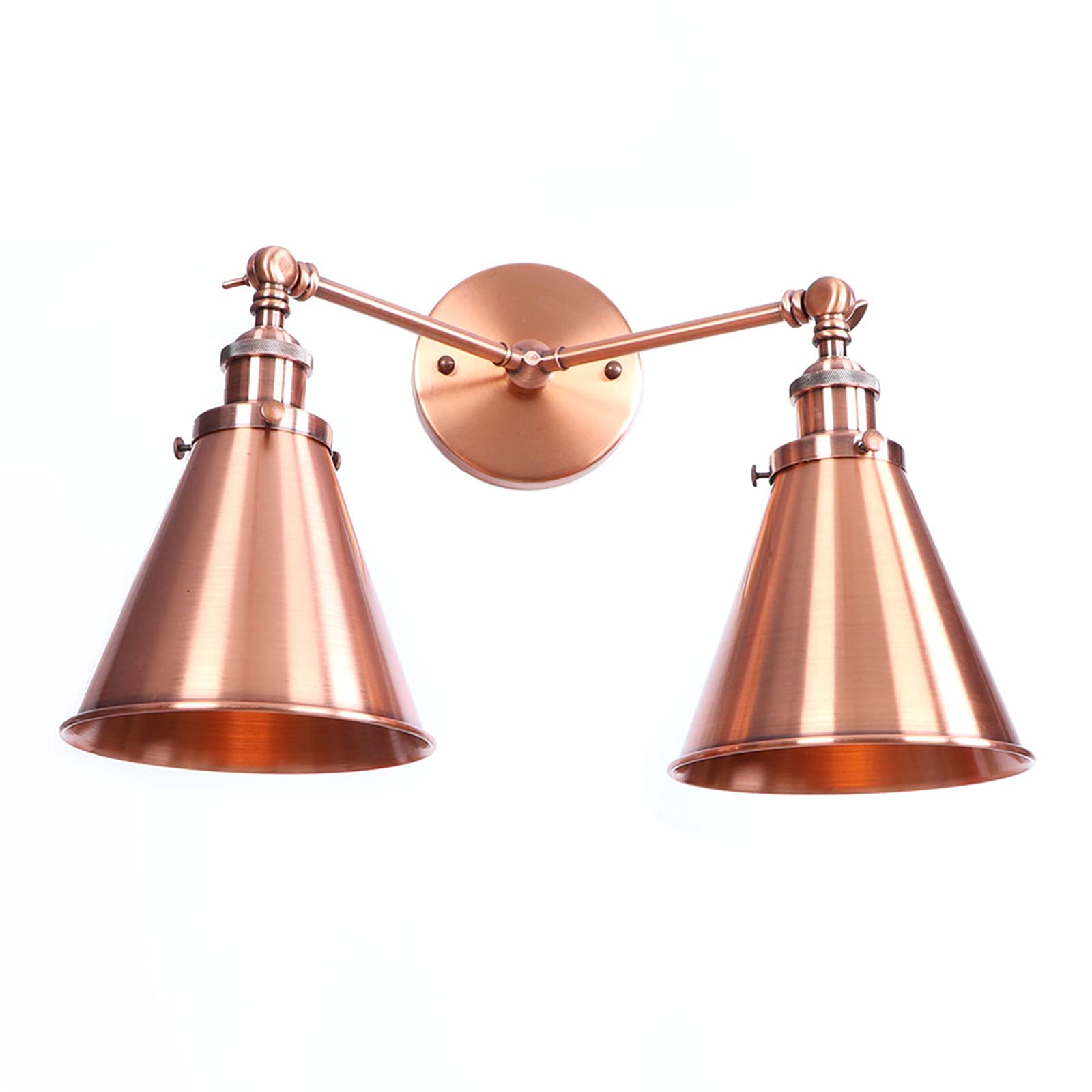 ZXTIIEUF 2-Light Wall Lamps Adjustable Classic V-intage Industrial Reading Lighting Metal Shade Sconces Compatible with Bedroom Corridor C Sconce
