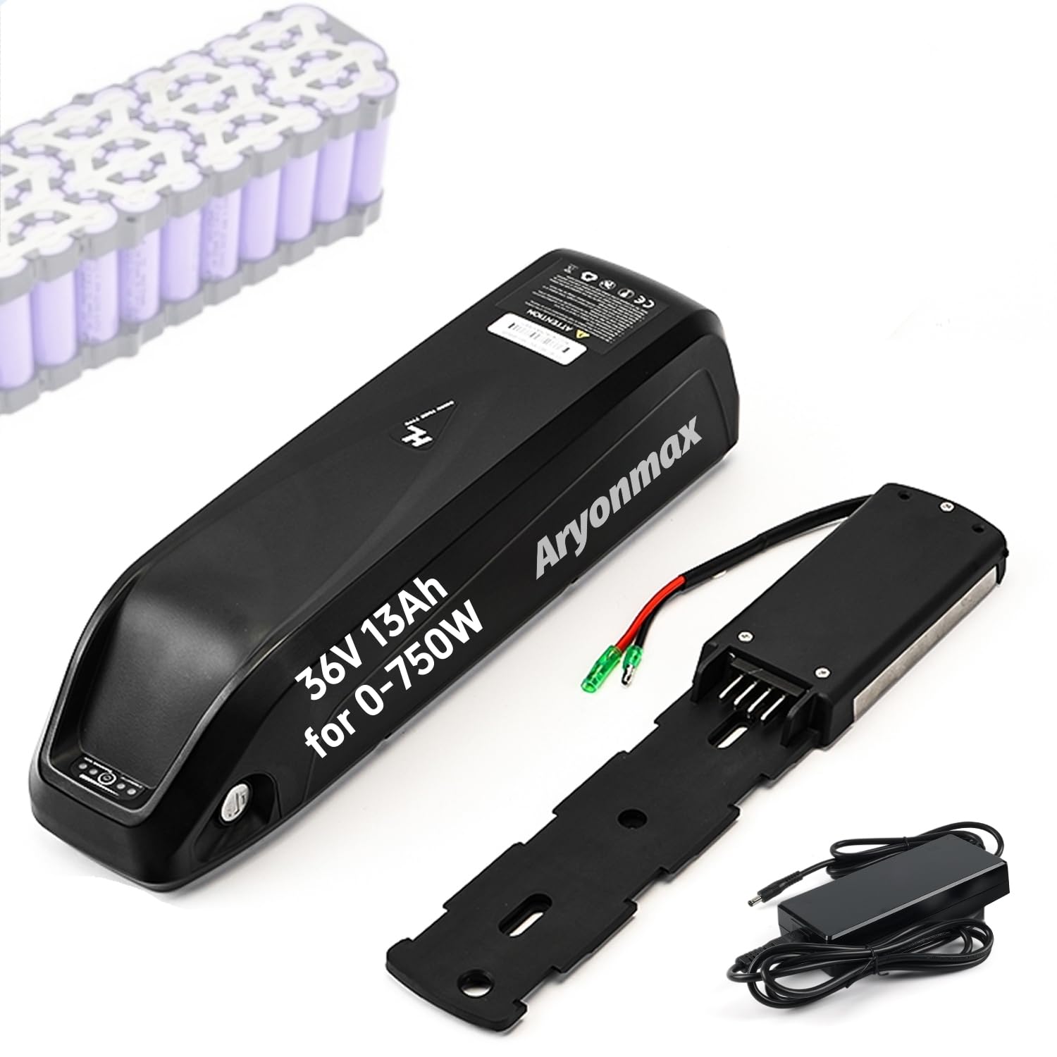Batería Ebike 36V 48V 52V / 25Ah 20Ah 15Ah 13Ah Gran Capacidad con Cargador, Batería Litio Bicicleta Electrica (36V 13AH 4Pin,Hailong)