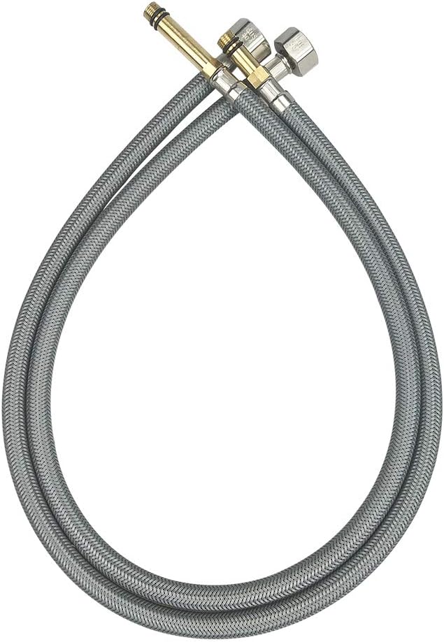 Bretoes Faucet Connector, Braided UV Resistant Polymer Fiber Supply Hose G1/2" I.P. Female Straight Thread X 10 Male Connector, x 2 Pcs (24 in)