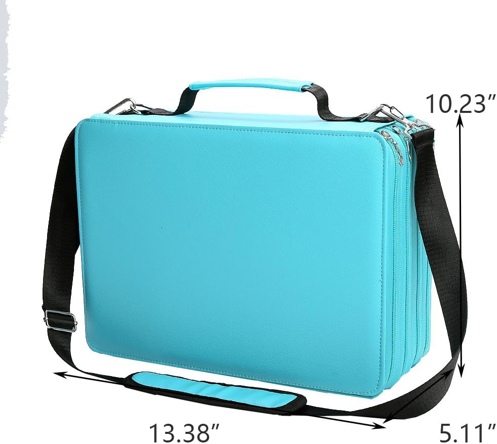New 224 Slots Marker Case Organizer-PU Leather Markers Holder Marker Organize for Markers and Sketch Markers (Blue, 224 Slots)