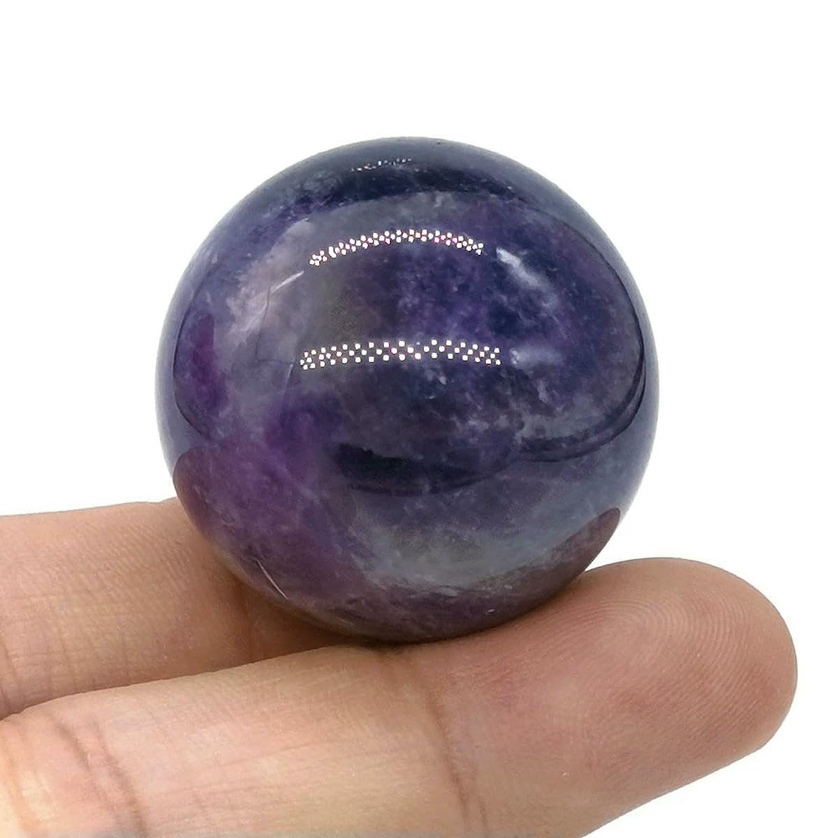Lnhbz Amethyst 30Mm Natural Crystal Ball Polished Globe Lazuli Quartz Reiki Feng Shui Sphere Massaging Balls Collectibles Home Decor-20