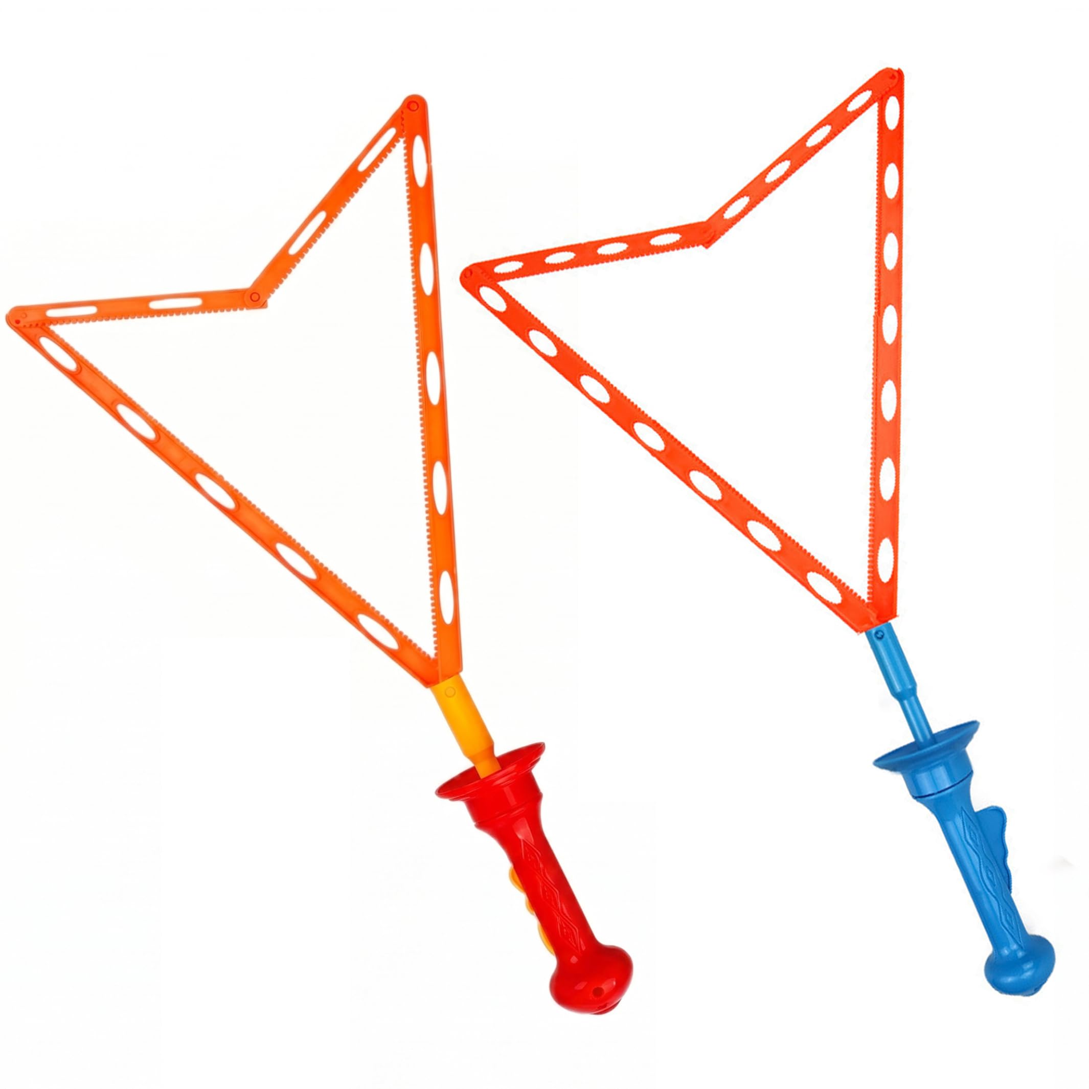 2PCS 18.11 Inch Sword-Shaped Plastic Bubble Wands for Kids, Dual Big & Small Bubbles Output, Random Color, Outdoor Summer Fun, Giant Bubble Maker