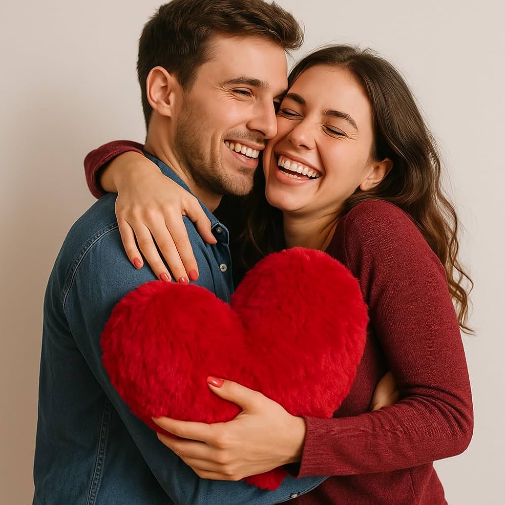 Gohytal Herzkissen Aus Plüsch - Kuscheliges Dekokissen Für Kinder & Wohnzimmer