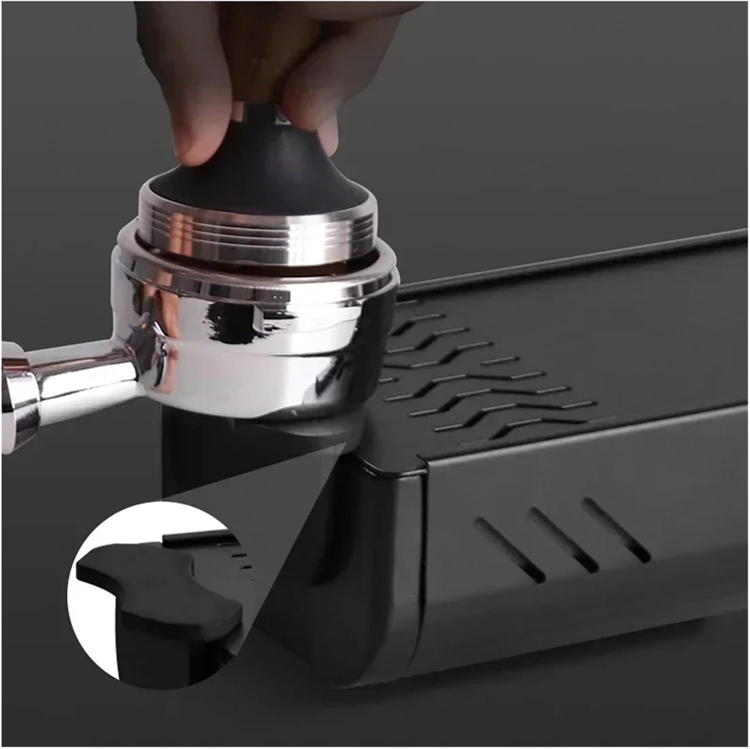 Drawer-type Coffee Grounds Box Dual-purpose Grounds Bucket Rectangular Grounds Box Coffee Tamper Base Barista Accessories(WHITE)