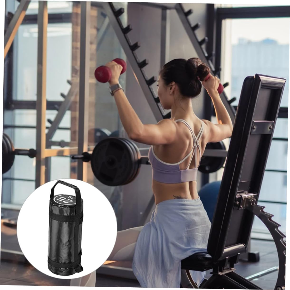 Supvox Fitness Sandbag Leer Verstellbarer Trainingssandsack mit Griffen Vielseitig für Krafttraining Ausdauer Funktionelles Workout und Gewichtsheben Tragbar für Fitness und Outdoor