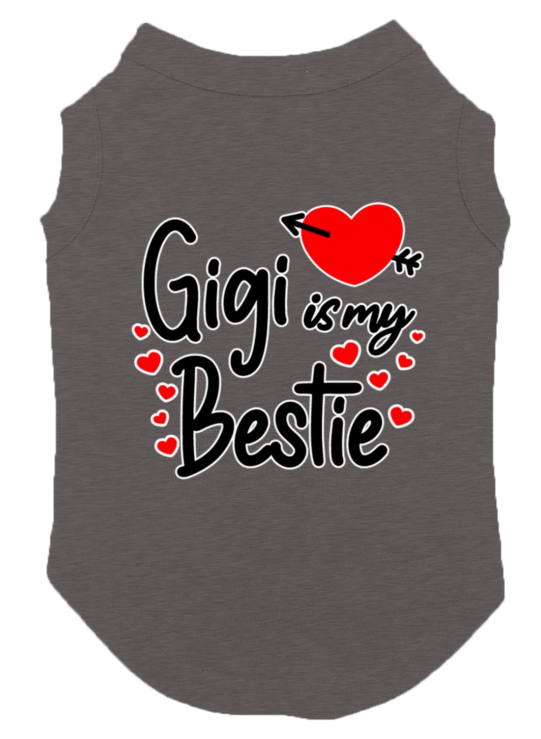 Gigi is My Bestie - Love Grandma Dog Shirt (Dark Gray, Large)