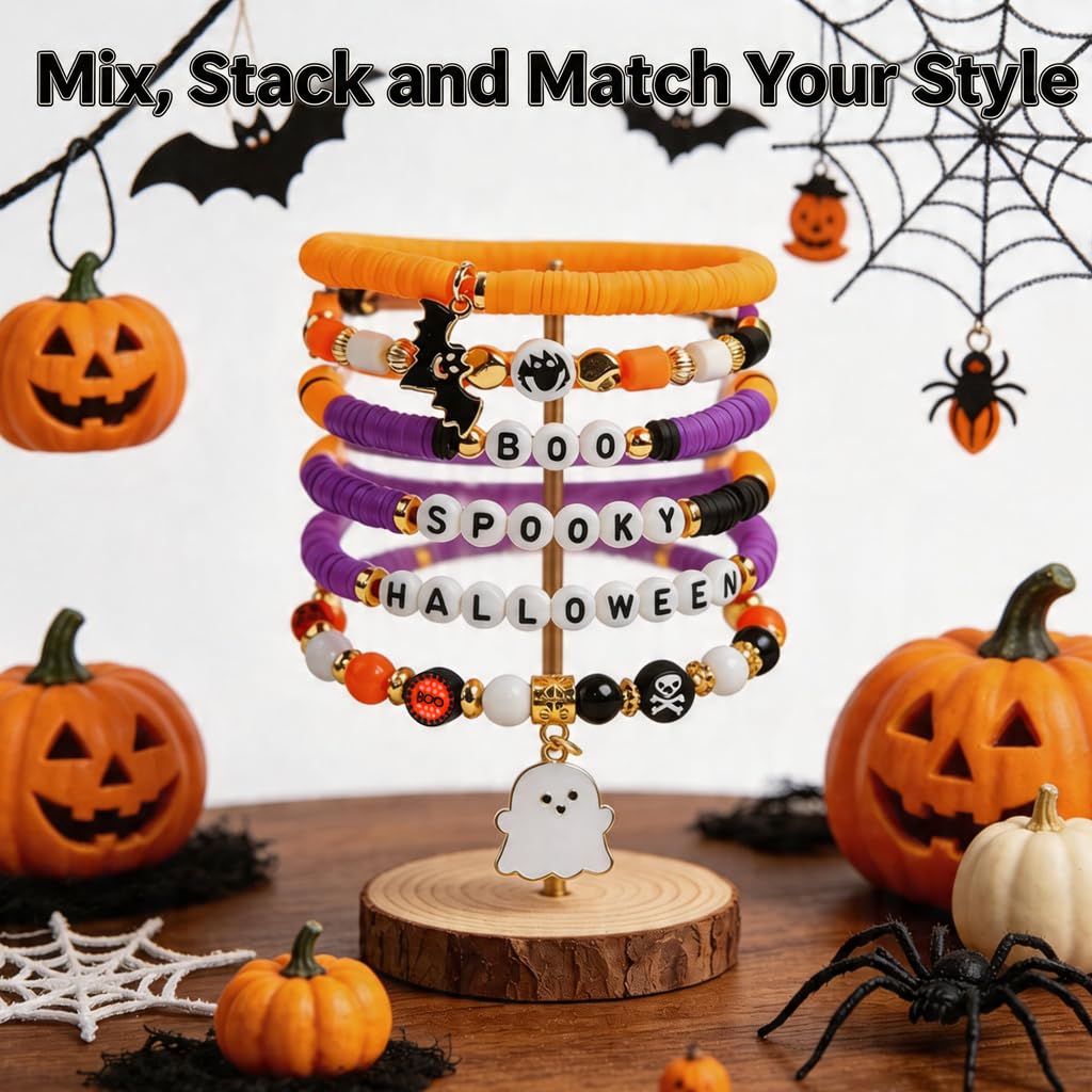 Halloween Bracelets - 6 Pack Party Favors -5 Halloween Bracelets - 6 Pack Party Favors -5