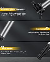 Vista 3 de OCPTY 4 bobinas de encendido con 4 bujías de iridio para UF-596 UF-619 para Toyota para Lexus para Scion Prius V Plug-In Corolla Matrix CT200H XD IM