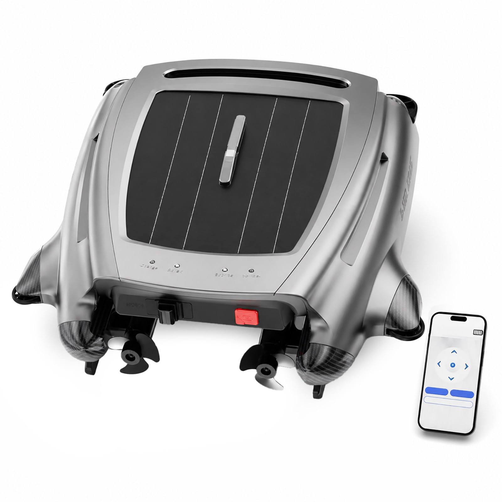 HCAUYNN Pool Skimmer Robot Cleaner, Solar Powered Swimming Pool Cleaner with Large Collection Basket, Smart Navigation & Exterior Debris Removal