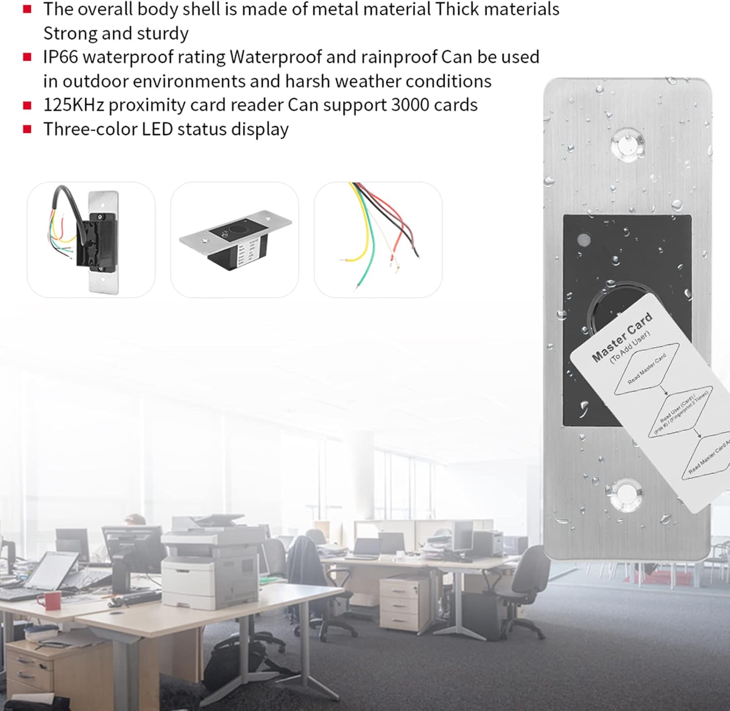 Yinhing 125KHZ Access Controller Fingerprint Card Reader Sturdy Metal Structure for Secure Entry Systems in Offices and Homes
