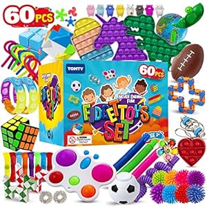 (60 Pcs) Fidget Toys Fidgets Sensory Toys Pop Its It Party Favors Figette Toy Pack Bulk Box Stress Autism Autistic for…