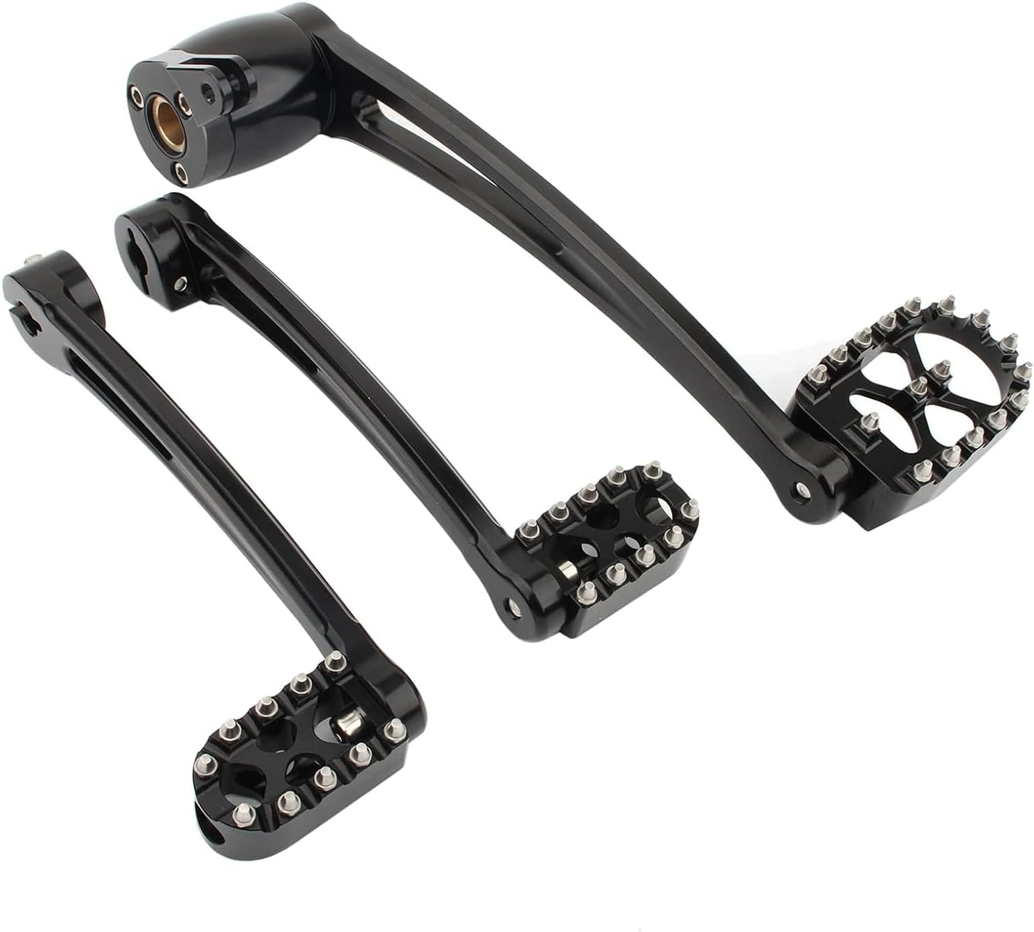 Brake Arm Pedal Kit Shift Levers MX Offroad Gear Shifter Pegs for Harley 2008-2013 Touring Road King Street Glide Electra Glide Road Glide Trike (Silver Black 2008-2013)