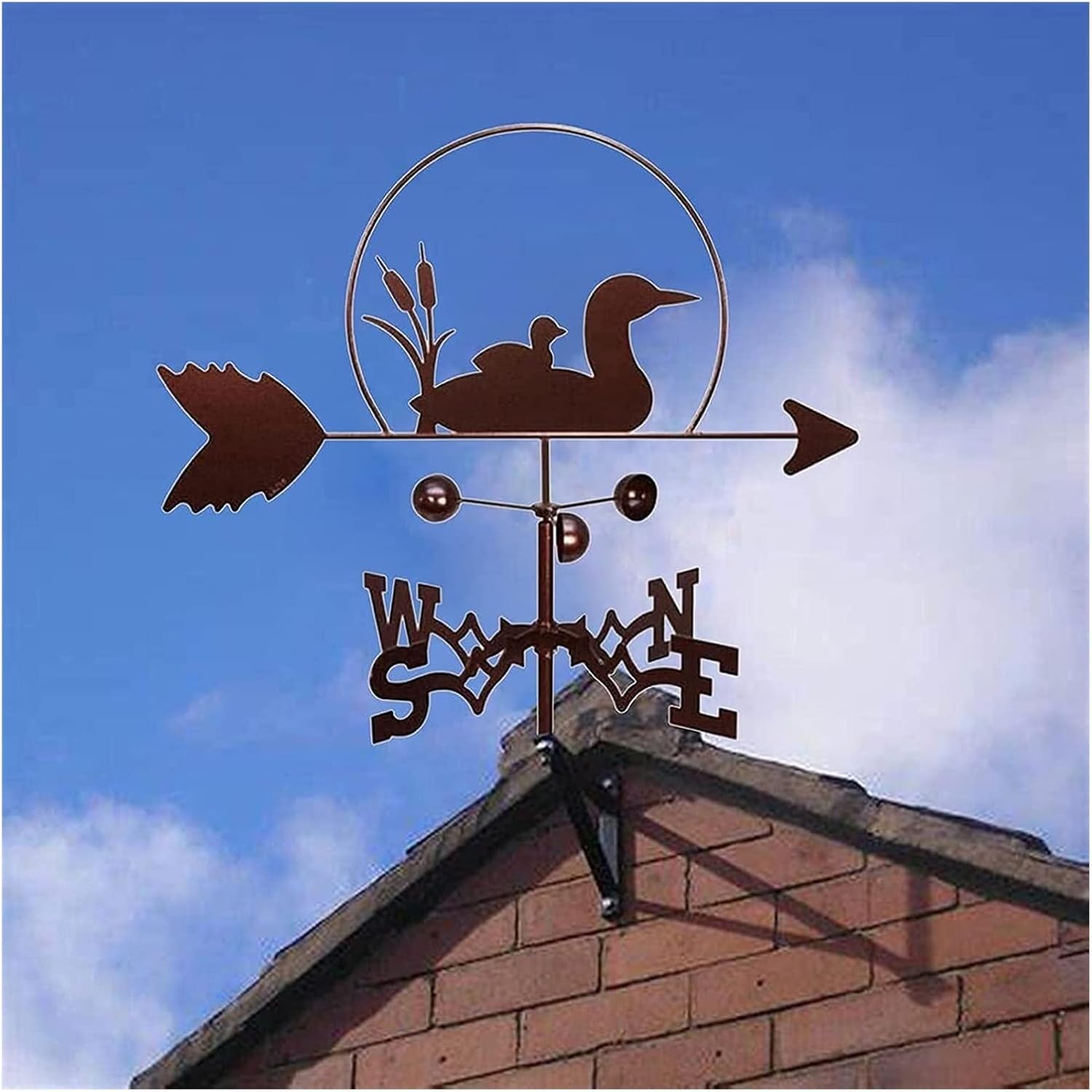 COAECJ Weathervane for Roof Stainless Steel Weathervane, Ducks Ornament, Weather Vane Professional Measuring, Tool Roof, Garden
