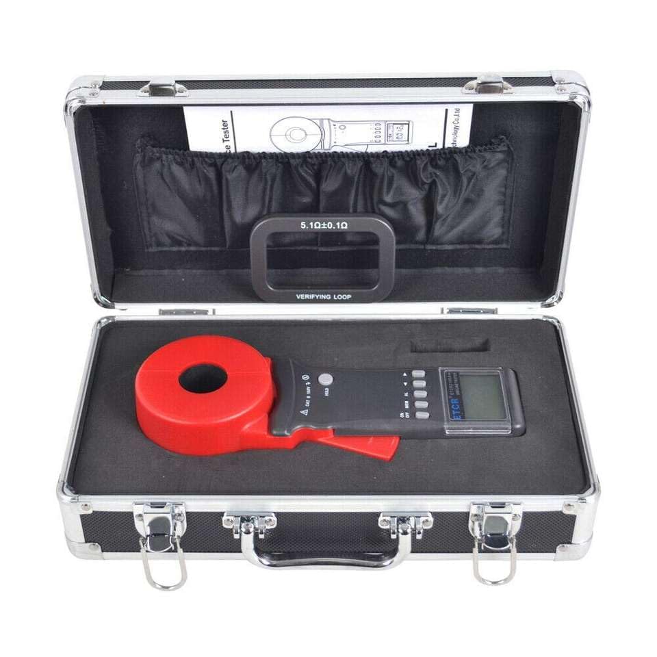 Clamp Ground Earth Resistance Tester Meter Clamp-on Earth Resistance Measurement with Resistance Range 0.01 to 200ohm Resolution 0.001Ω
