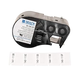 Brady M-136-427 Vinyl White Self-Laminating Wire And Cable Labels, For Bmp41 Bmp51 Bmp5 Printers