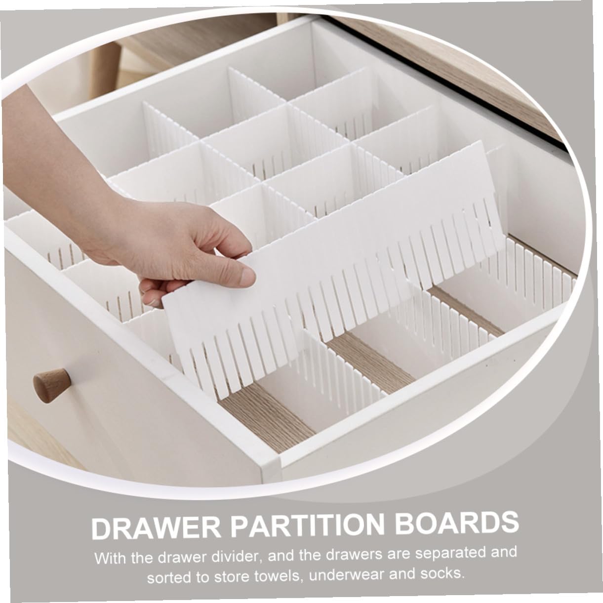 jojofuny Divisori per Cassetti 38X11 CM Set da 10 Pezzi Pannelli Separatori Modulari per Organizzazione Casa Divisori per Biancheria Intima e Calzini Scomparti Personalizzabili