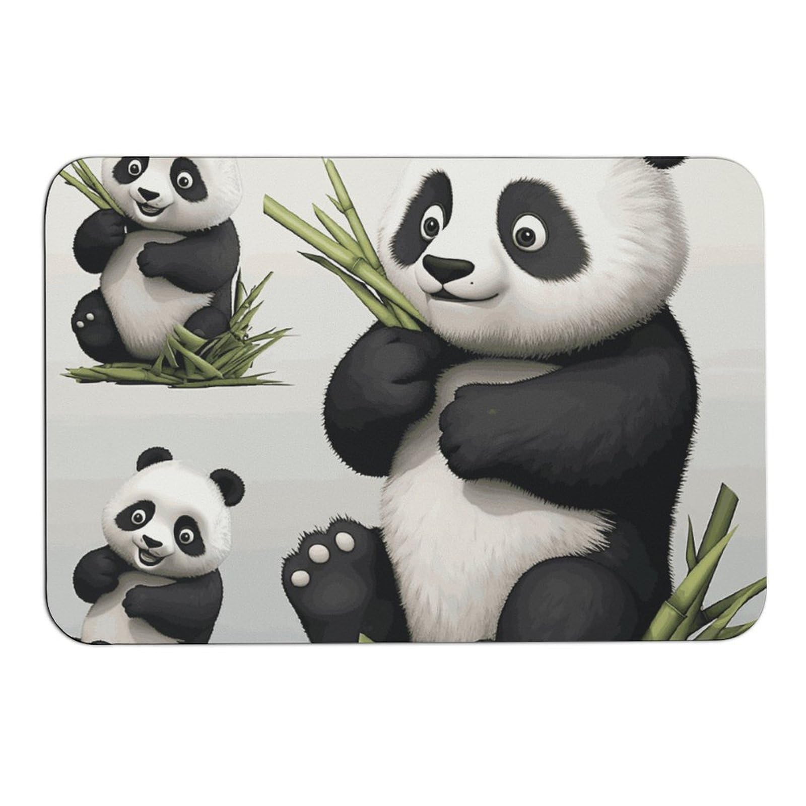 Tapis absorbant antidérapant panda 60 x 40 cm aux finitions soignées