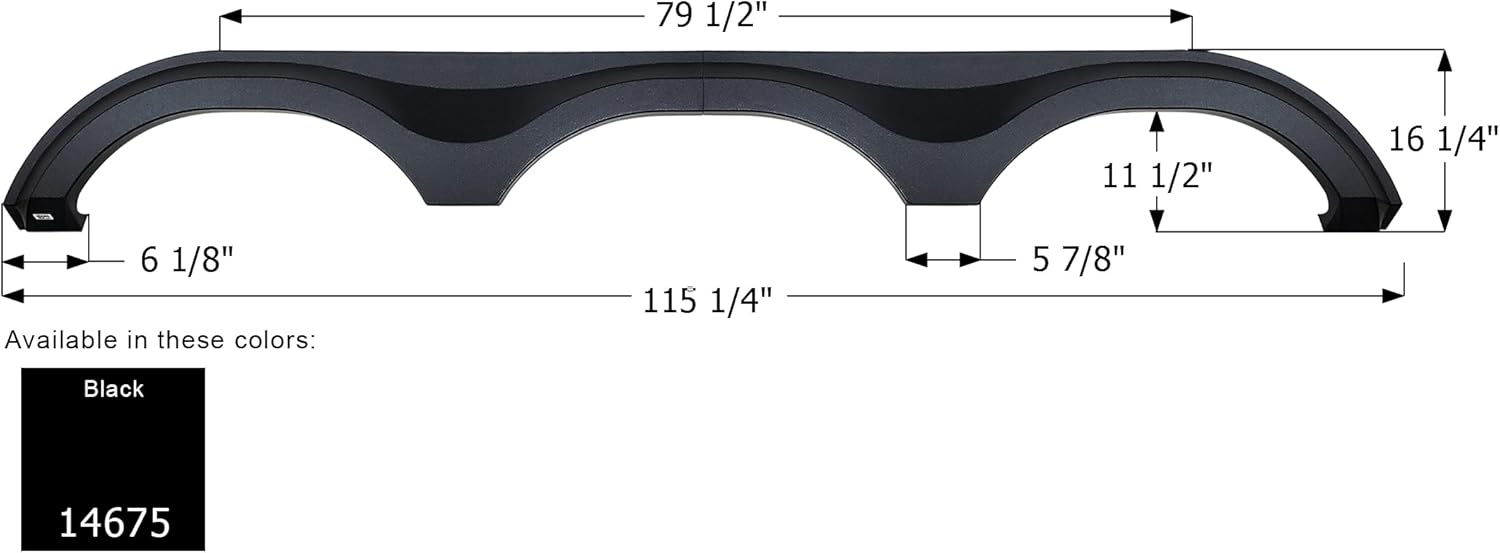 ICON 14675 Fender Skirt, Triple, Grand Design, FS4675, Black