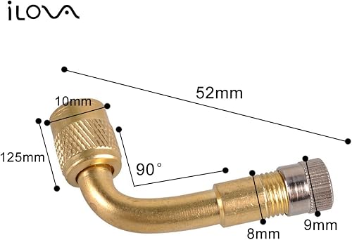 Miniatura 2 de Adaptador de extensión de válvula de neumático de 90 grados para coche, motocicleta, bicicleta, scooter, paquete de 2 extensores universales