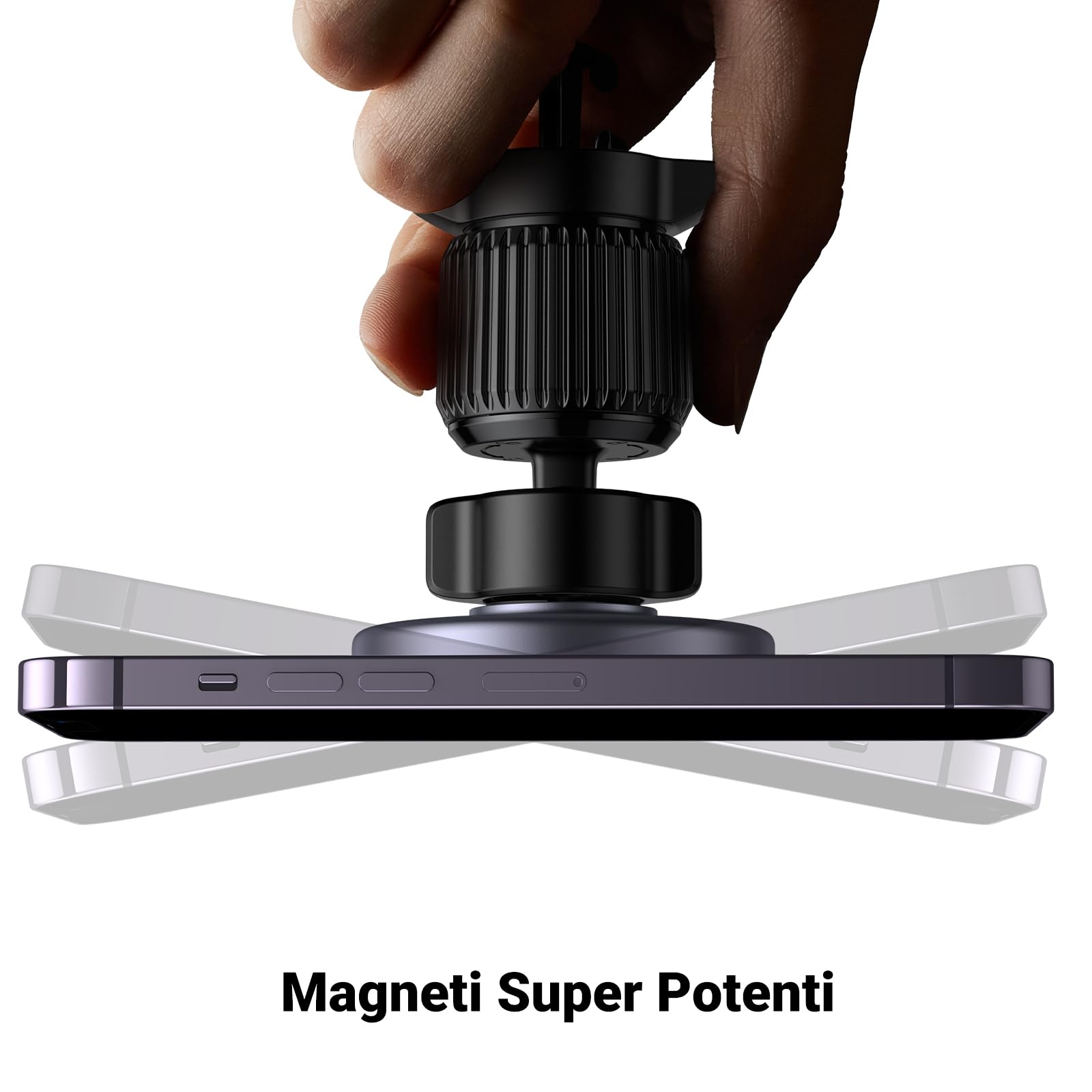 UGREEN Porta Cellulare Auto Magsafe, Supporto Cellulare Auto Magnetico, Magsafe per Auto, Compatibile con iPhone 16 15 14 Plus PRO Max, Galaxy S24 Ultra S23 S22 A14, Redmi Note 12 PRO, ECC. Gancio