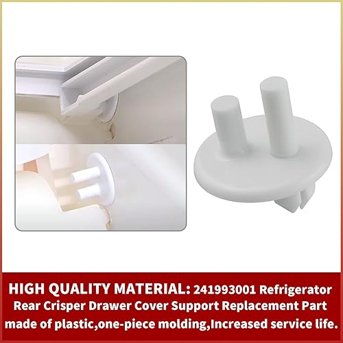 Miniatura 4 de Paquete de 4 fundas de cajón trasero para cajón de cajón para refrigerador 241993001, pieza de repuesto compatible con frigidaire frigidaire,