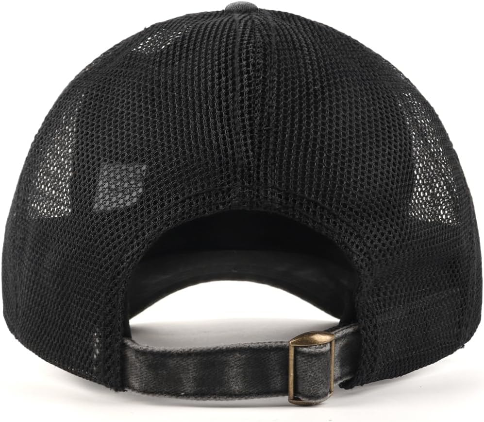 Zylioo XXL Oversize Washed Trucker Cap,Adjustable Mesh Trucker Hats,Soft Crown Running Hat for Big Heads - Image 2