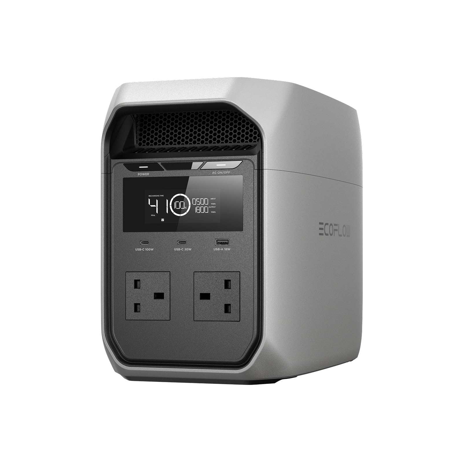 Ef Ecoflow Delta 3 Classic Portable Power Station, 1024Wh Lifepo4 Battery, 1800W Ac Output (3600W Surge), 100W Usb-C, 1-Hour Fast Charging, Solar Generator For Camping, Rv, Home Backup