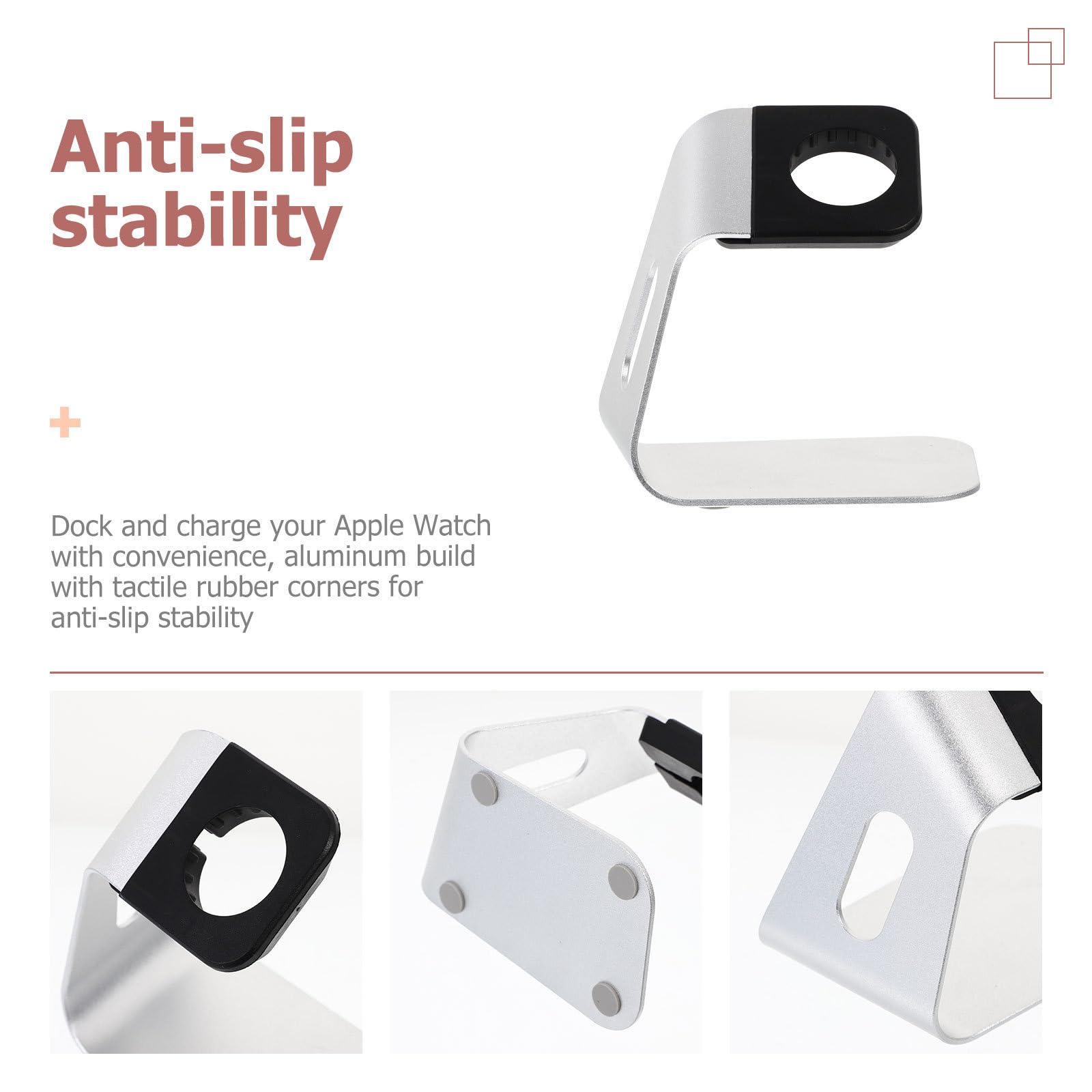 NICERIO Uhr Ständer Halter Ladestation für Apple Watch (Silber)