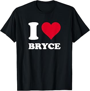 Red Heart I Love Bryce T-Shirt