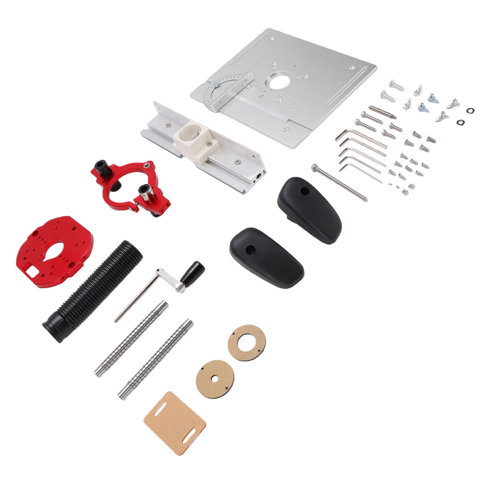 Fockety Podnośnik Routera, Regulowany Skok 40 Mm Podnośnik Stołowy Routera ze Stopu Aluminium, Wytrzymały z rączką Podstawa Mocująca do Obróbki Drewna Przycinanie Wiercenie Rowków