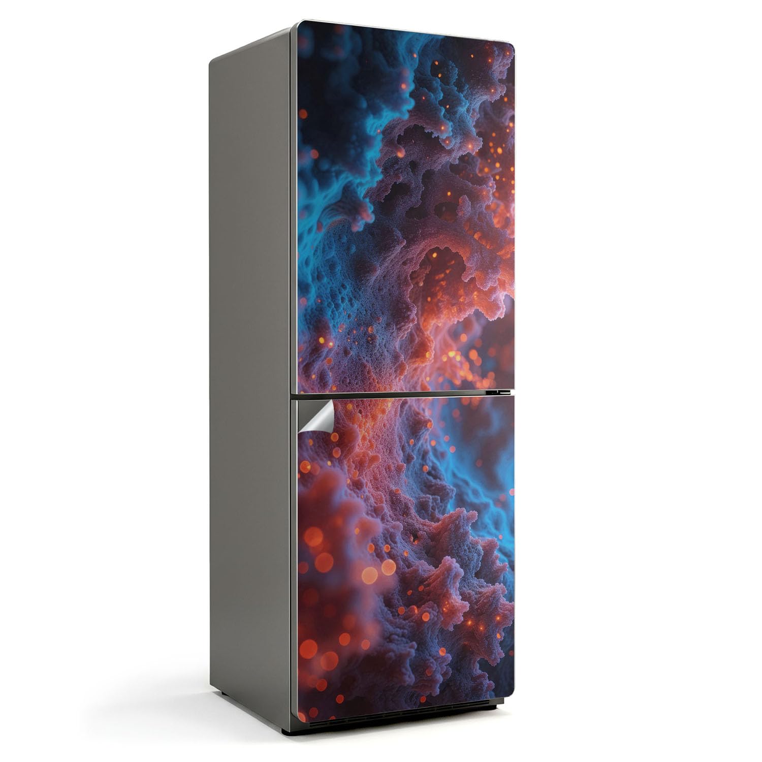 Sticker Frigo 70x190 Onde Énergie pour une Décoration de Cuisine Moderne