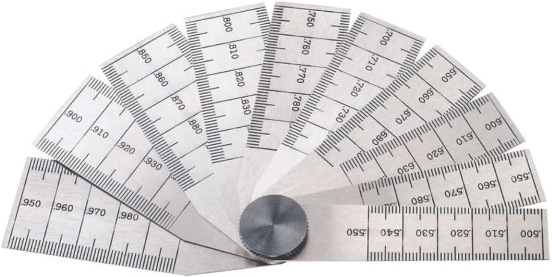 Starrett Tempered Steel Taper Gage with Locking Device - Ideal for Professionals and DIY Home Improvement - .500"-1" Thickness, 2-3/4" Length, 10 Leaves - 269B