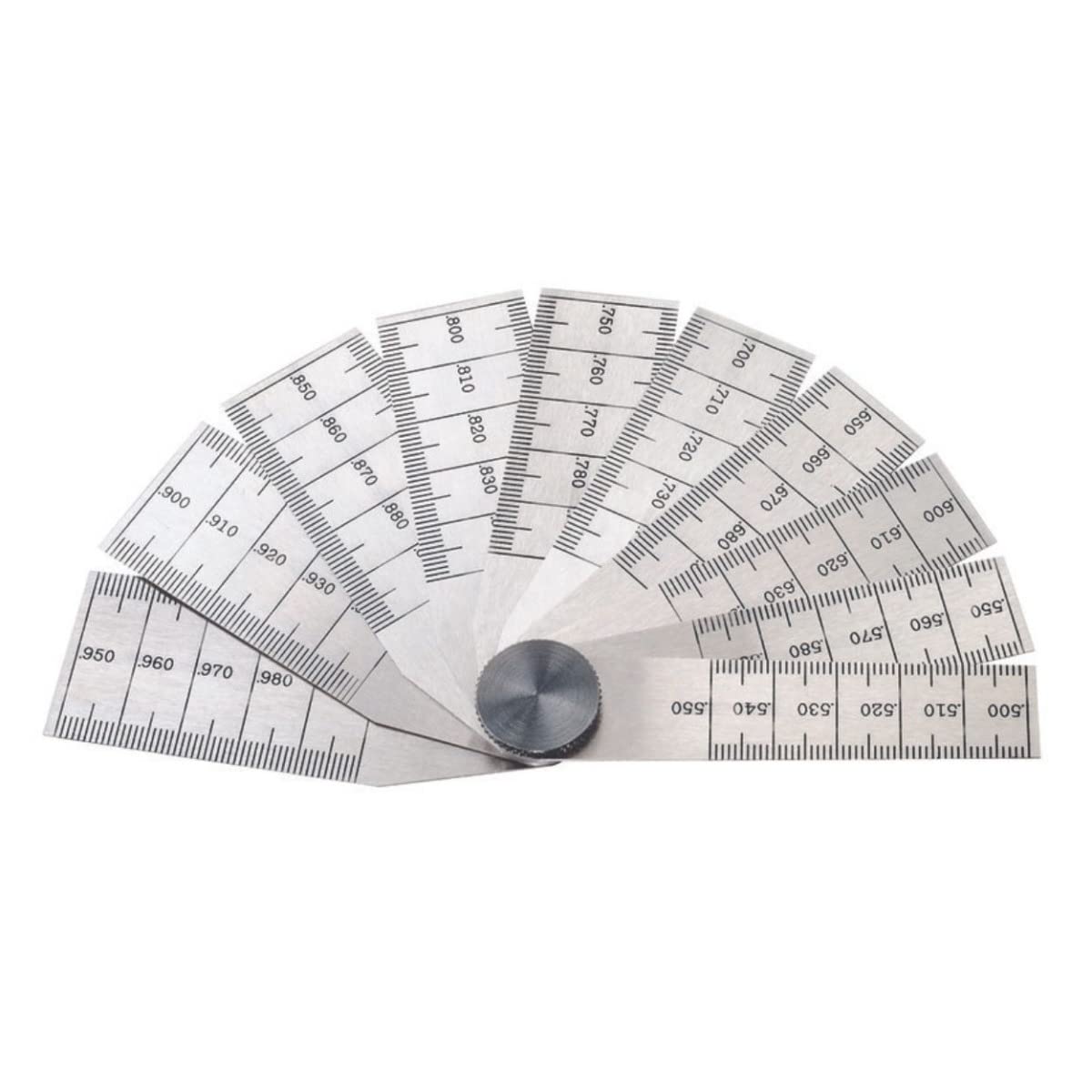 Starrett Tempered Steel Taper Gage with Locking Device - Ideal for Professionals and DIY Home Improvement - .500"-1" Thickness, 2-3/4" Length, 10 Leaves - 269B