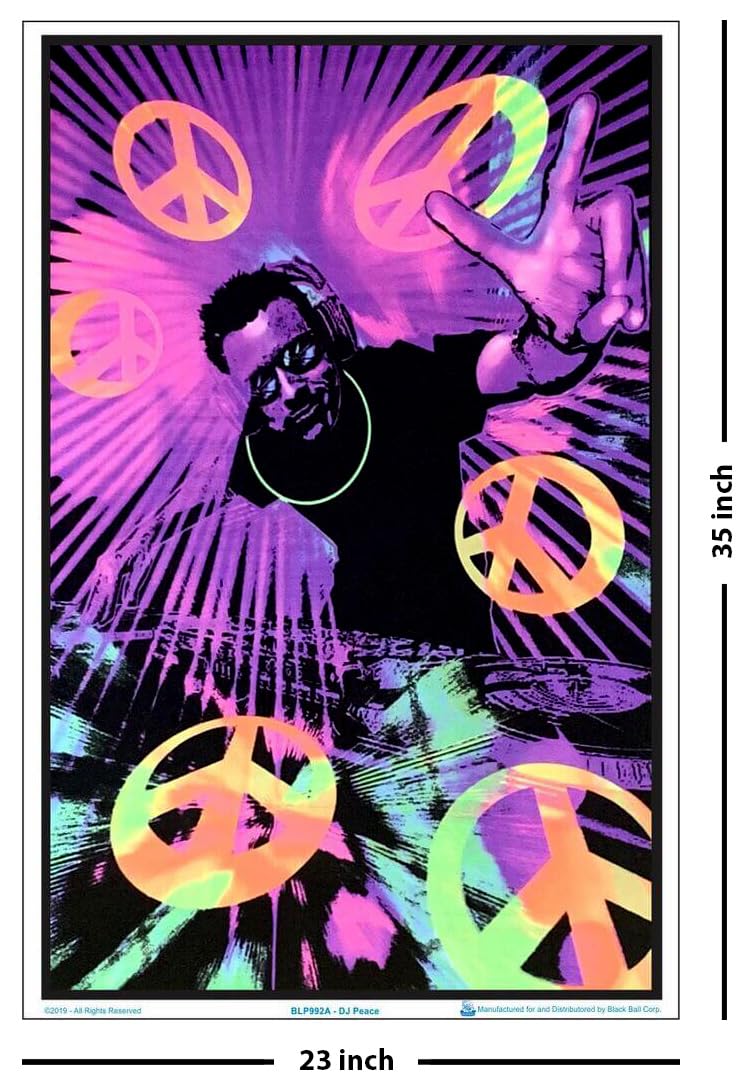 Amazon.com: Scorpio Posters DJ Peace - Flocked Blacklight Poster