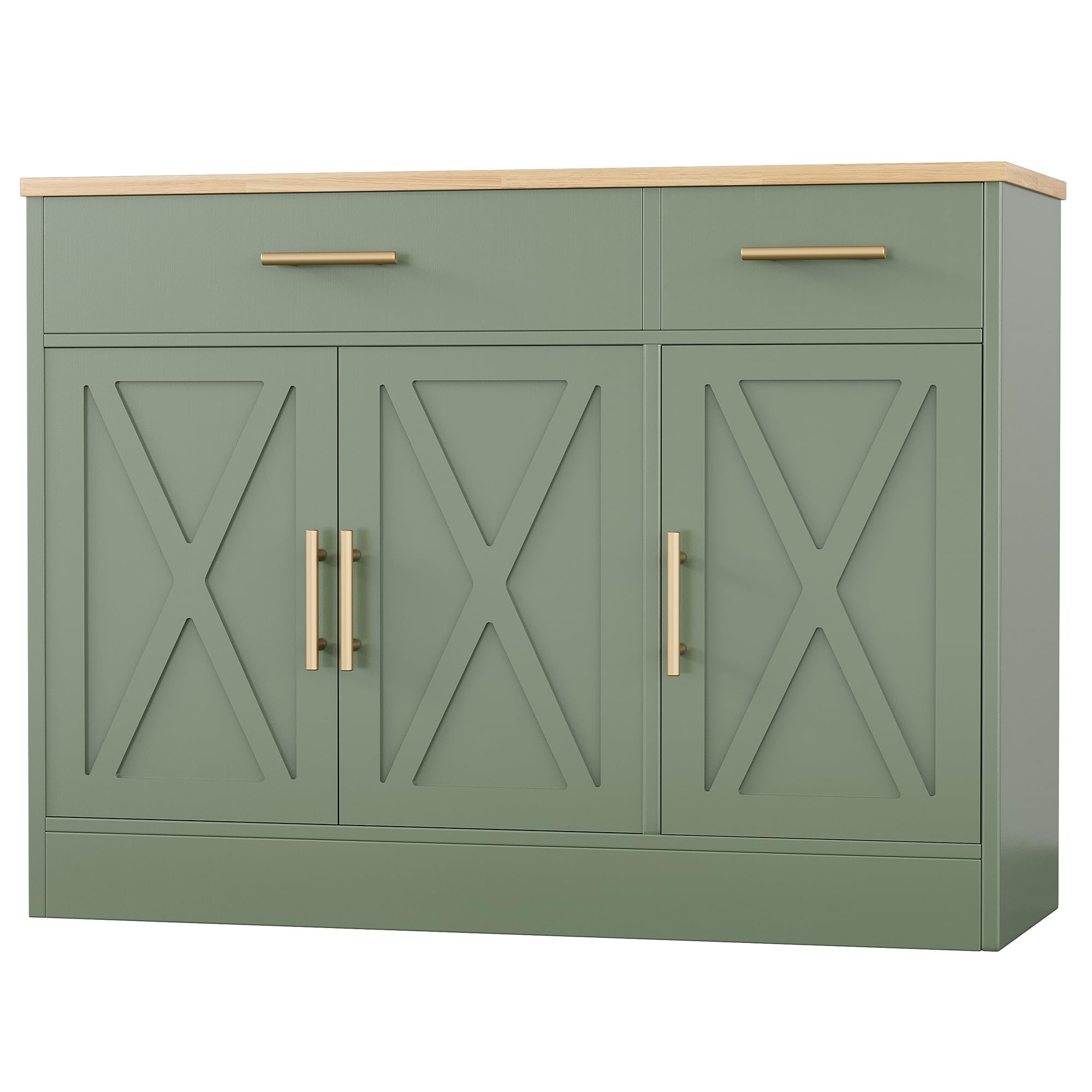 Shintenchi 42" Buffet Cabinet with Storage, Kitchen Barn Door Cabinet