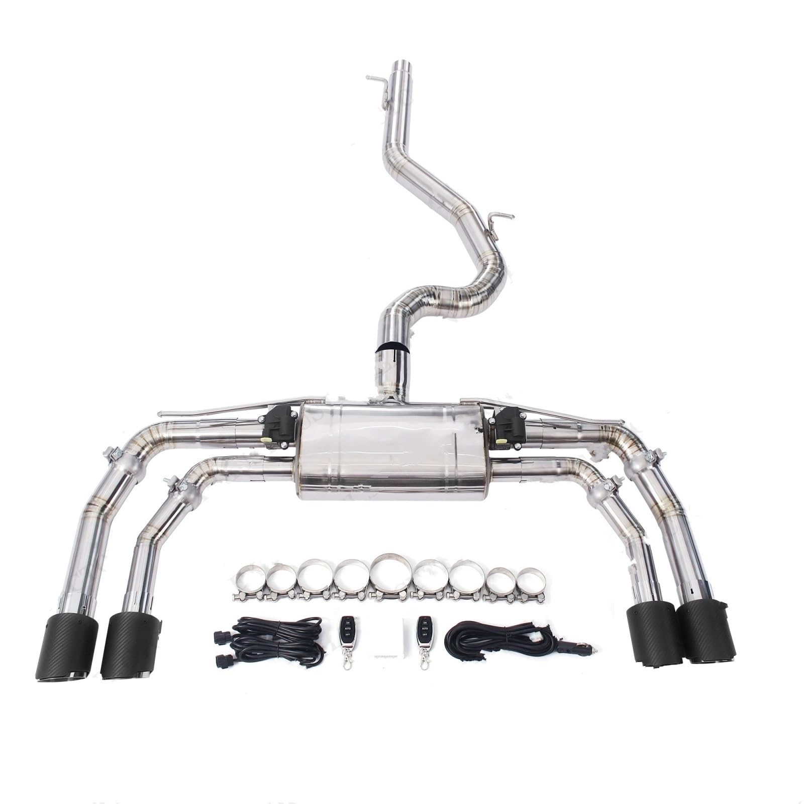 Katalizator katalizator Zestawu sterownika zaworu Pasuje do Audi S3 2.0T końcówki tłumika wysokowydajny układ wydechowy Catback katalizator akcesoria(Stainless steel kit)