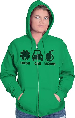 Miniatura 3 de Irish Car Bomb Drunk St Patrick's Day Zip Up Hoodie Mens Womens
