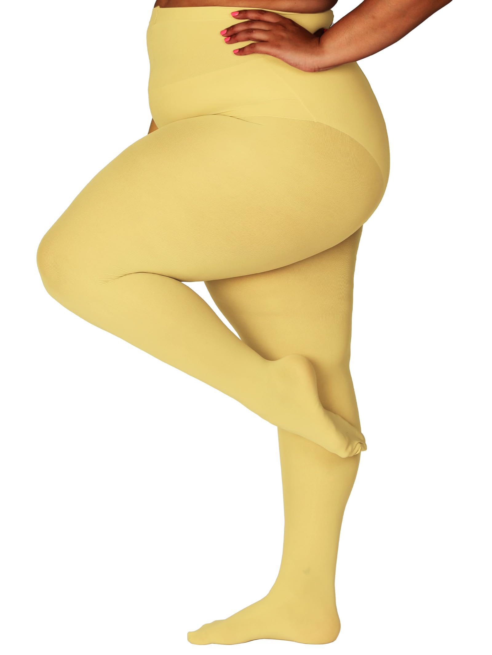 HONENNA Queen Plus Size Tights Semi Opaque Control Top High Waist Stockings  Nylons Pantyhose for Women 1X 2X 3X 4X 5X 6X