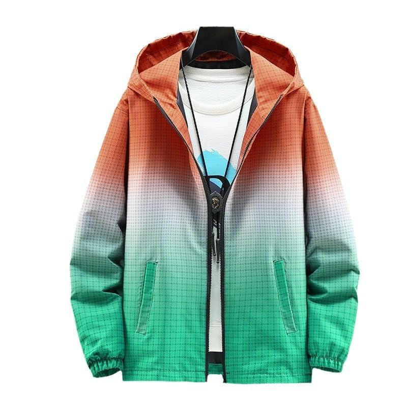 Veste à capuche pour homme avec imprimé dégradé idéal pour la mi-saison