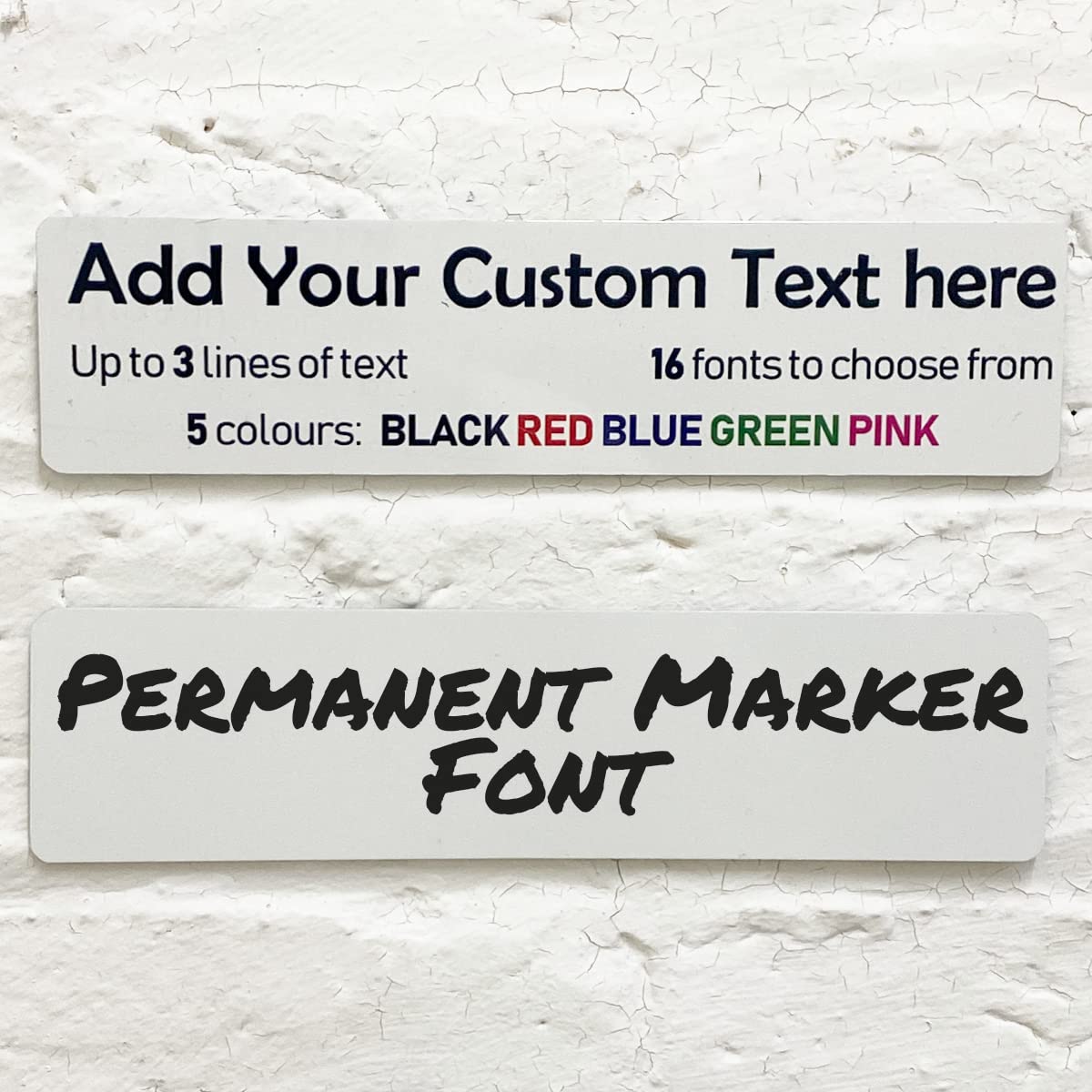 Personalised Aluminium Metal Plaque Bespoke Sign Childs Bedroom Door Add Own Text - in Permanent Marker Font (20 x 5 cm, 7.8 x 2 inches)